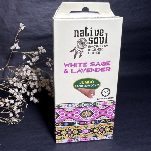 Encens Cone A Refoulement - Sauge Blanche et Lavande - Native Soul