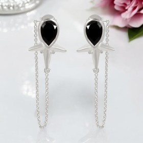 Boucles d'Oreilles Onyx Noire
