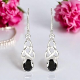 Boucles d'Oreilles Onyx Noire