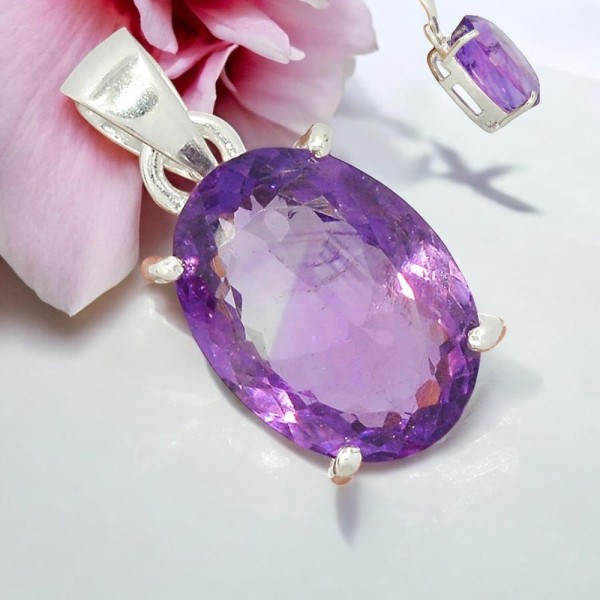 Pendentif Amethyste Facetté