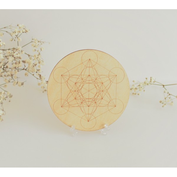 Plaque de purification en bois "cube de métatron"